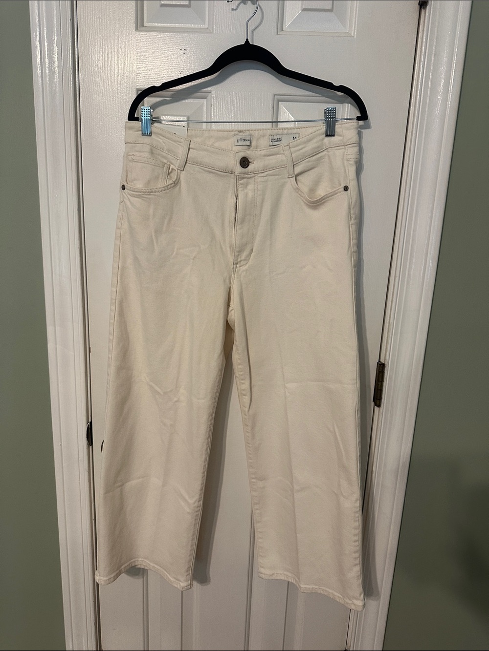 J. Jill Cream Cropped Wide-Leg Jeans